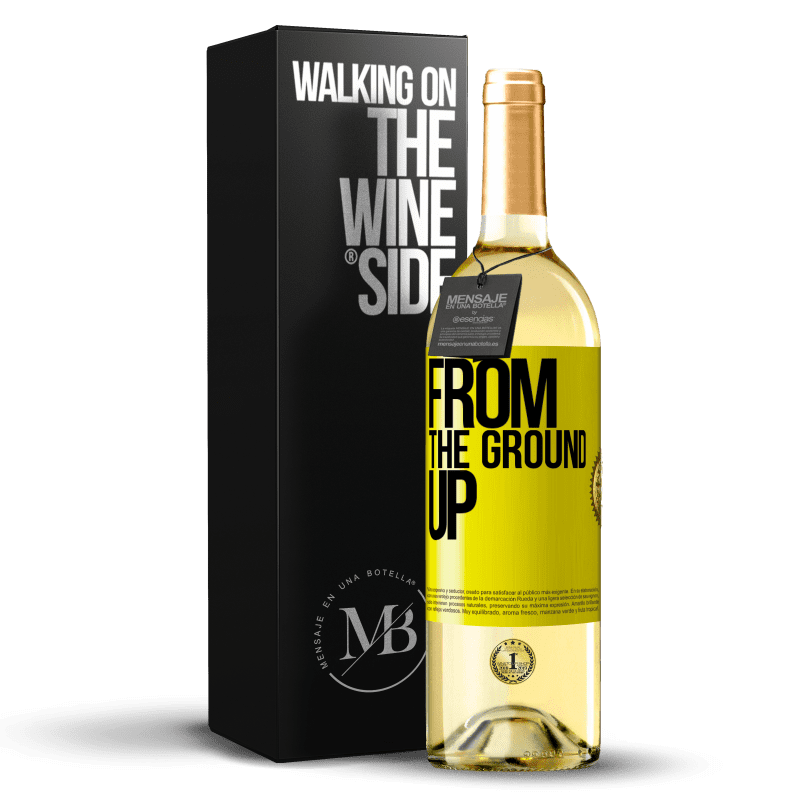 29,95 € 免费送货 | 白葡萄酒 WHITE版 From The Ground Up 黄色标签. 可自定义的标签 青年酒 收成 2023 Verdejo