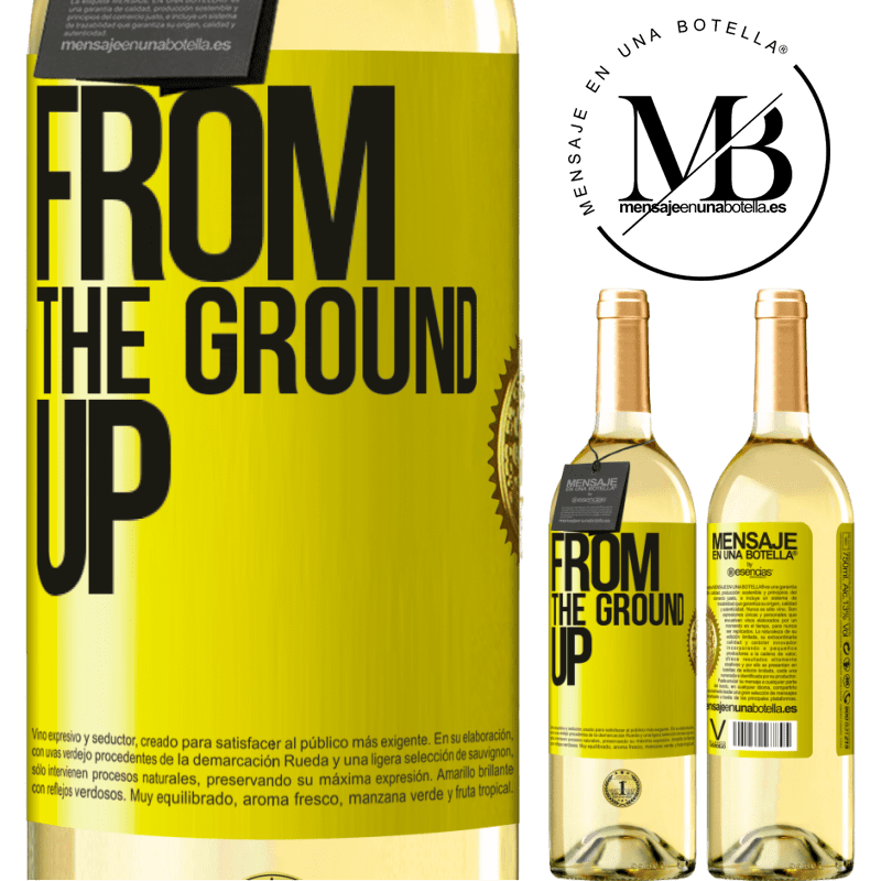 29,95 € Envoi gratuit | Vin blanc Édition WHITE From The Ground Up Étiquette Jaune. Étiquette personnalisable Vin jeune Récolte 2022 Verdejo