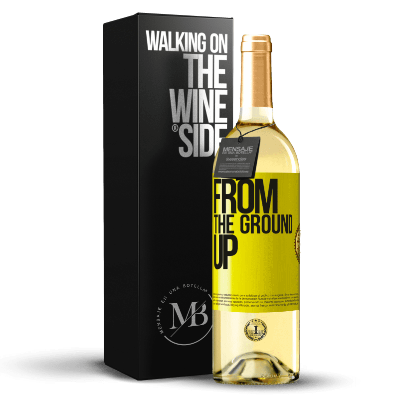 29,95 € Kostenloser Versand | Weißwein WHITE Ausgabe From The Ground Up Gelbes Etikett. Anpassbares Etikett Junger Wein Ernte 2023 Verdejo