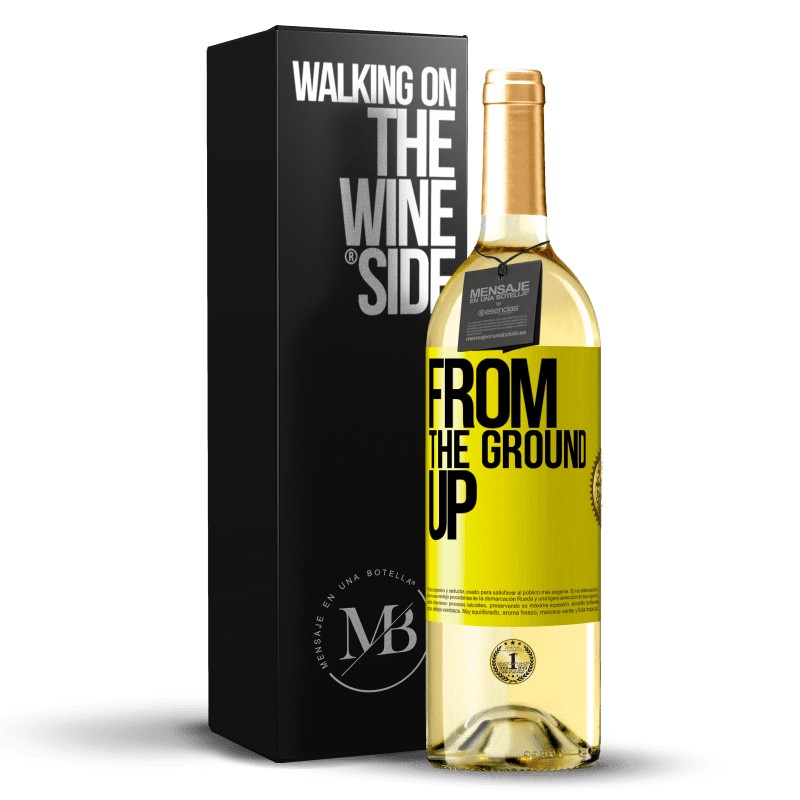 29,95 € Spedizione Gratuita | Vino bianco Edizione WHITE From The Ground Up Etichetta Gialla. Etichetta personalizzabile Vino giovane Raccogliere 2023 Verdejo
