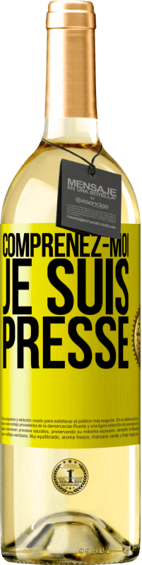 29,95 € Envoi gratuit | Vin blanc Édition WHITE Comprenez-moi, je suis pressé Étiquette Jaune. Étiquette personnalisable Vin jeune Récolte 2024 Verdejo