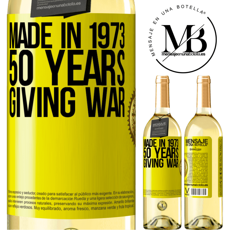 29,95 € Free Shipping | White Wine WHITE Edition Made in 1970. 50 years giving war Yellow Label. Customizable label Young wine Harvest 2022 Verdejo