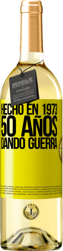 29,95 € Envío gratis | Vino Blanco Edición WHITE Hecho en 1973. 50 años dando guerra Etiqueta Amarilla. Etiqueta personalizable Vino joven Cosecha 2025 Verdejo