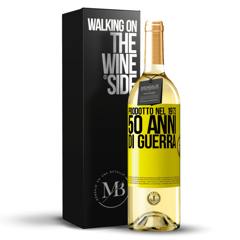 29,95 € Spedizione Gratuita | Vino bianco Edizione WHITE Prodotto nel 1973. 50 anni di guerra Etichetta Gialla. Etichetta personalizzabile Vino giovane Raccogliere 2023 Verdejo