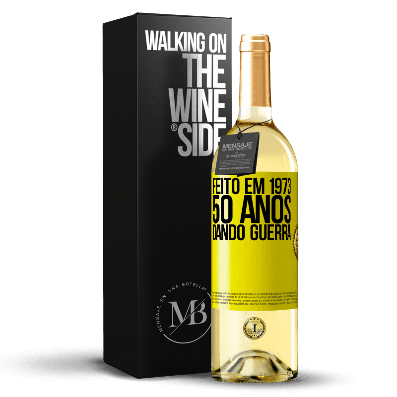 29,95 € Envio grátis | Vinho branco Edição WHITE Feito em 1973. 50 anos dando guerra Etiqueta Amarela. Etiqueta personalizável Vinho jovem Colheita 2023 Verdejo