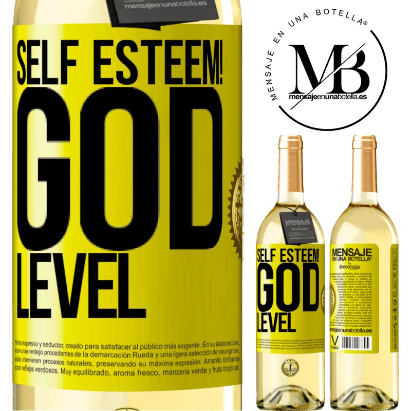 29,95 € Free Shipping | White Wine WHITE Edition Self esteem! God level Yellow Label. Customizable label Young wine Harvest 2022 Verdejo