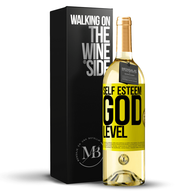 29,95 € Free Shipping | White Wine WHITE Edition Self esteem! God level Yellow Label. Customizable label Young wine Harvest 2023 Verdejo