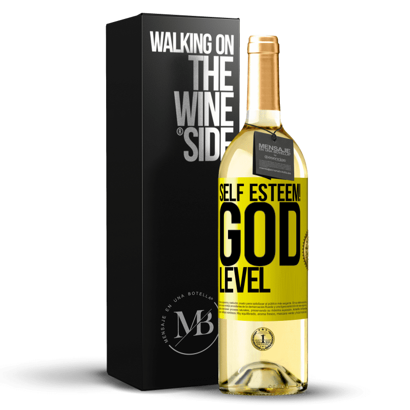 29,95 € Free Shipping | White Wine WHITE Edition Self esteem! God level Yellow Label. Customizable label Young wine Harvest 2024 Verdejo