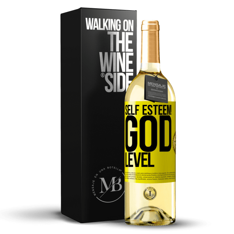 29,95 € Free Shipping | White Wine WHITE Edition Self esteem! God level Yellow Label. Customizable label Young wine Harvest 2025 Verdejo