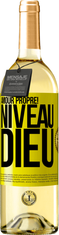 29,95 € Envoi gratuit | Vin blanc Édition WHITE Amour propre! Niveau Dieu Étiquette Jaune. Étiquette personnalisable Vin jeune Récolte 2025 Verdejo