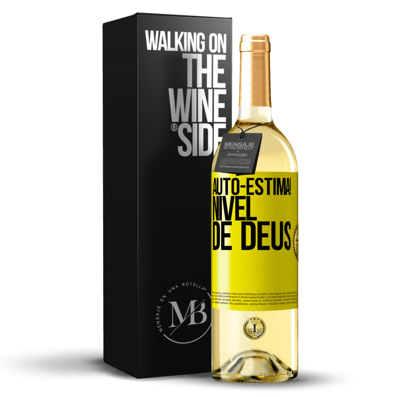 29,95 € Envio grátis | Vinho branco Edição WHITE Auto-estima! Nível de Deus Etiqueta Amarela. Etiqueta personalizável Vinho jovem Colheita 2024 Verdejo