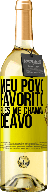 29,95 € | Vinho branco Edição WHITE Meu povo favorito, eles me chamam de avô Etiqueta Amarela. Etiqueta personalizável Vinho jovem Colheita 2023 Verdejo