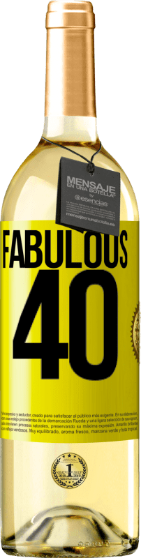 29,95 € | White Wine WHITE Edition Fabulous 40 Yellow Label. Customizable label Young wine Harvest 2024 Verdejo