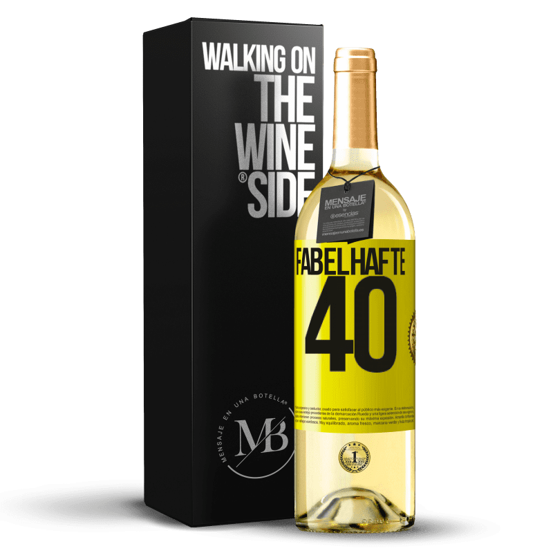 29,95 € Kostenloser Versand | Weißwein WHITE Ausgabe Fabelhafte 40 Gelbes Etikett. Anpassbares Etikett Junger Wein Ernte 2023 Verdejo