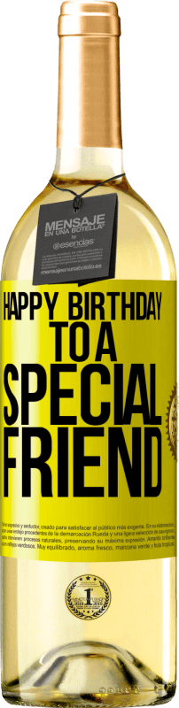 29,95 € | White Wine WHITE Edition Happy birthday to a special friend Yellow Label. Customizable label Young wine Harvest 2023 Verdejo