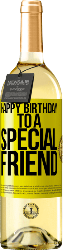29,95 € | Vinho branco Edição WHITE Feliz aniversário para um amigo especial Etiqueta Amarela. Etiqueta personalizável Vinho jovem Colheita 2023 Verdejo