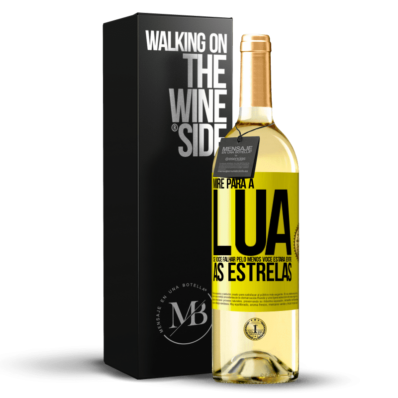 29,95 € Envio grátis | Vinho branco Edição WHITE Mire para a lua, se você falhar pelo menos você estará entre as estrelas Etiqueta Amarela. Etiqueta personalizável Vinho jovem Colheita 2023 Verdejo