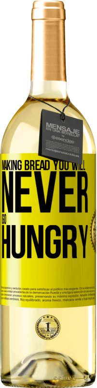 Free Shipping | White Wine WHITE Edition Making bread you will never go hungry Yellow Label. Customizable label Young wine Harvest 2023 Verdejo