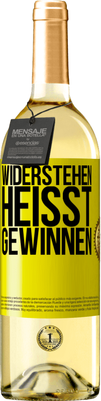 29,95 € | Weißwein WHITE Ausgabe Widerstehen heißt gewinnen Gelbes Etikett. Anpassbares Etikett Junger Wein Ernte 2023 Verdejo