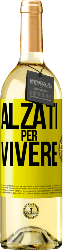 Spedizione Gratuita | Vino bianco Edizione WHITE Alzati per vivere Etichetta Gialla. Etichetta personalizzabile Vino giovane Raccogliere 2023 Verdejo