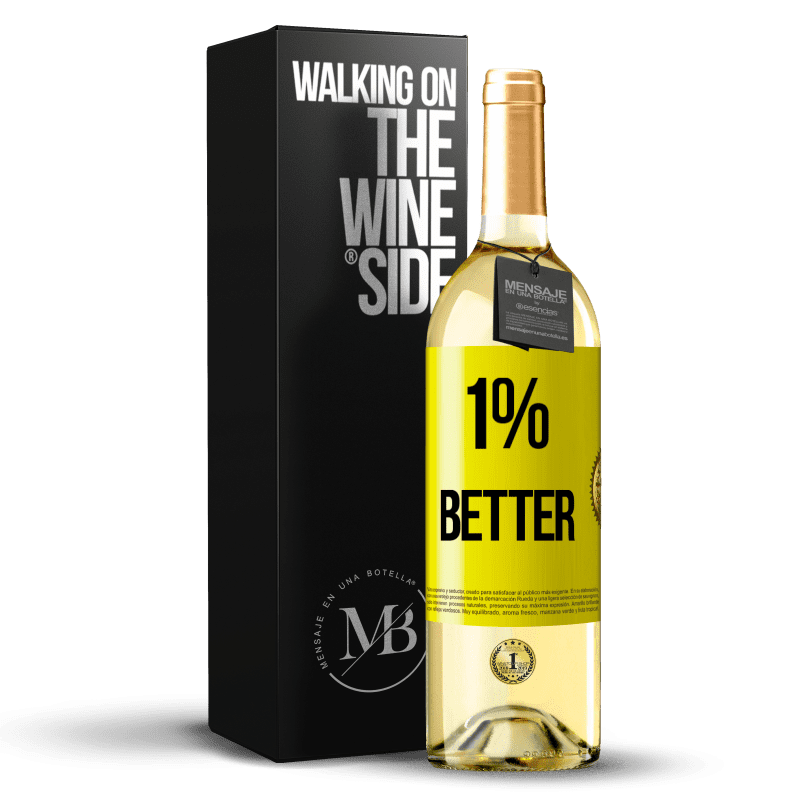 29,95 € Free Shipping | White Wine WHITE Edition 1% Better Yellow Label. Customizable label Young wine Harvest 2023 Verdejo