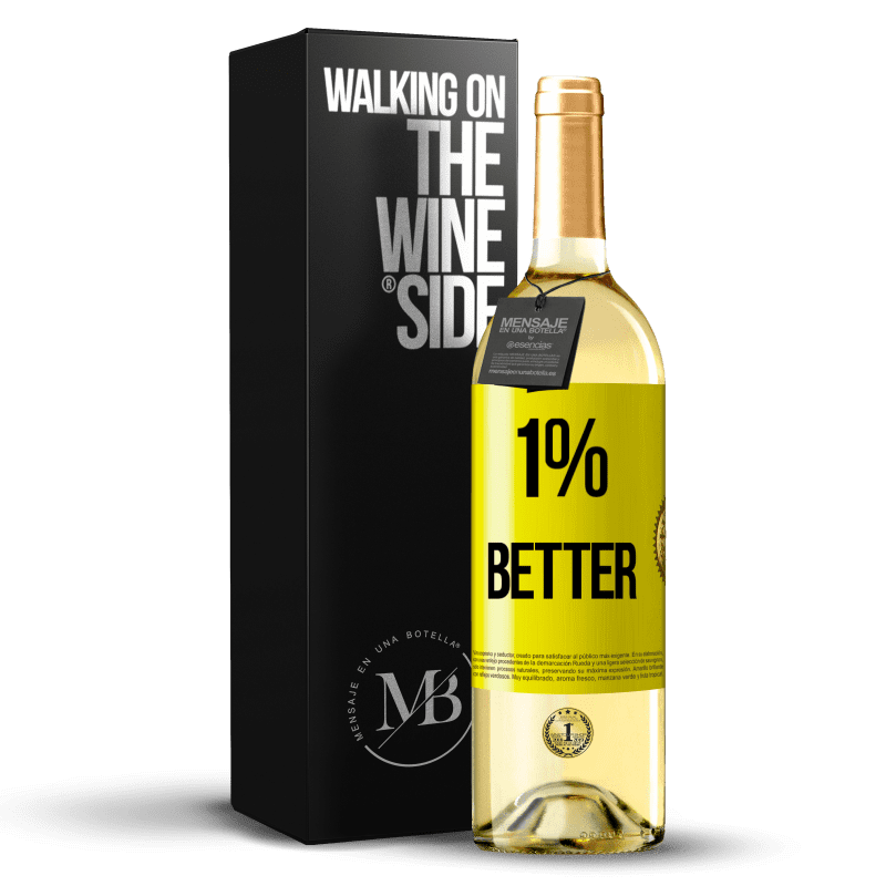 29,95 € Kostenloser Versand | Weißwein WHITE Ausgabe 1% Better Gelbes Etikett. Anpassbares Etikett Junger Wein Ernte 2025 Verdejo