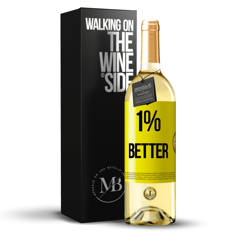 29,95 € Spedizione Gratuita | Vino bianco Edizione WHITE 1% Better Etichetta Gialla. Etichetta personalizzabile Vino giovane Raccogliere 2023 Verdejo