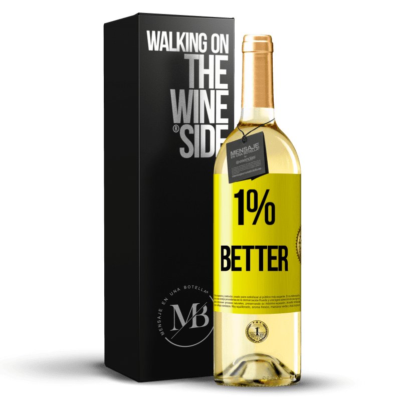 29,95 € Spedizione Gratuita | Vino bianco Edizione WHITE 1% Better Etichetta Gialla. Etichetta personalizzabile Vino giovane Raccogliere 2025 Verdejo