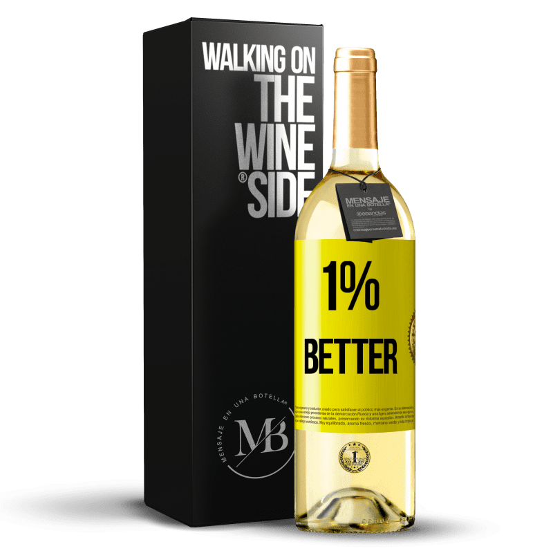 29,95 € Envio grátis | Vinho branco Edição WHITE 1% Better Etiqueta Amarela. Etiqueta personalizável Vinho jovem Colheita 2023 Verdejo