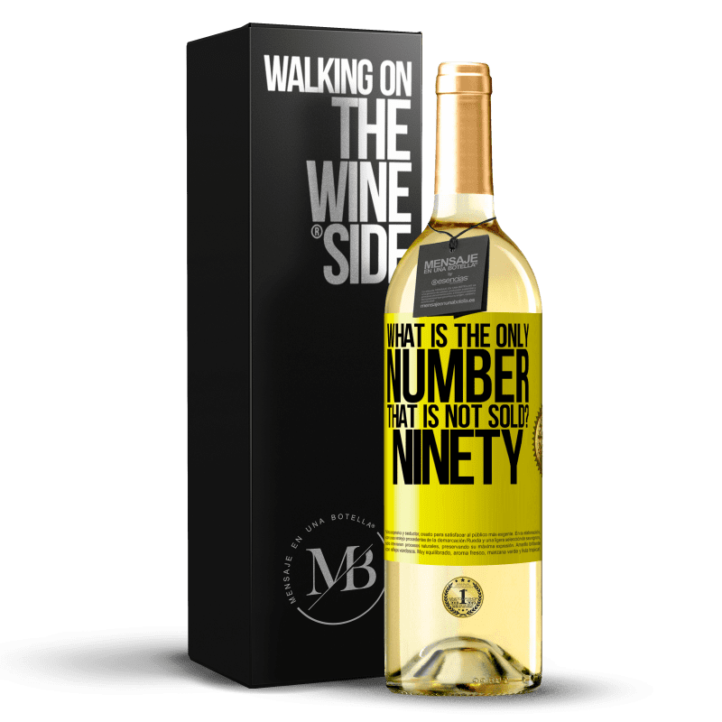 29,95 € Free Shipping | White Wine WHITE Edition What is the only number that is not sold? Ninety Yellow Label. Customizable label Young wine Harvest 2023 Verdejo