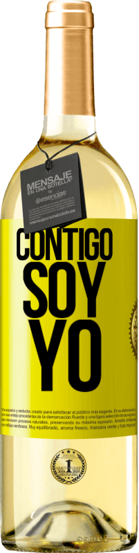 29,95 € | Vino Blanco Edición WHITE Contigo soy yo Etiqueta Amarilla. Etiqueta personalizable Vino joven Cosecha 2024 Verdejo