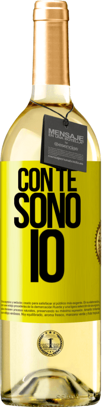 29,95 € Spedizione Gratuita | Vino bianco Edizione WHITE Con te sono io Etichetta Gialla. Etichetta personalizzabile Vino giovane Raccogliere 2025 Verdejo