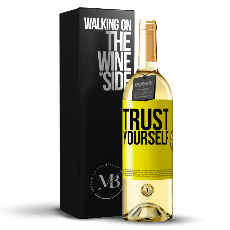 29,95 € Free Shipping | White Wine WHITE Edition Trust yourself Yellow Label. Customizable label Young wine Harvest 2025 Verdejo
