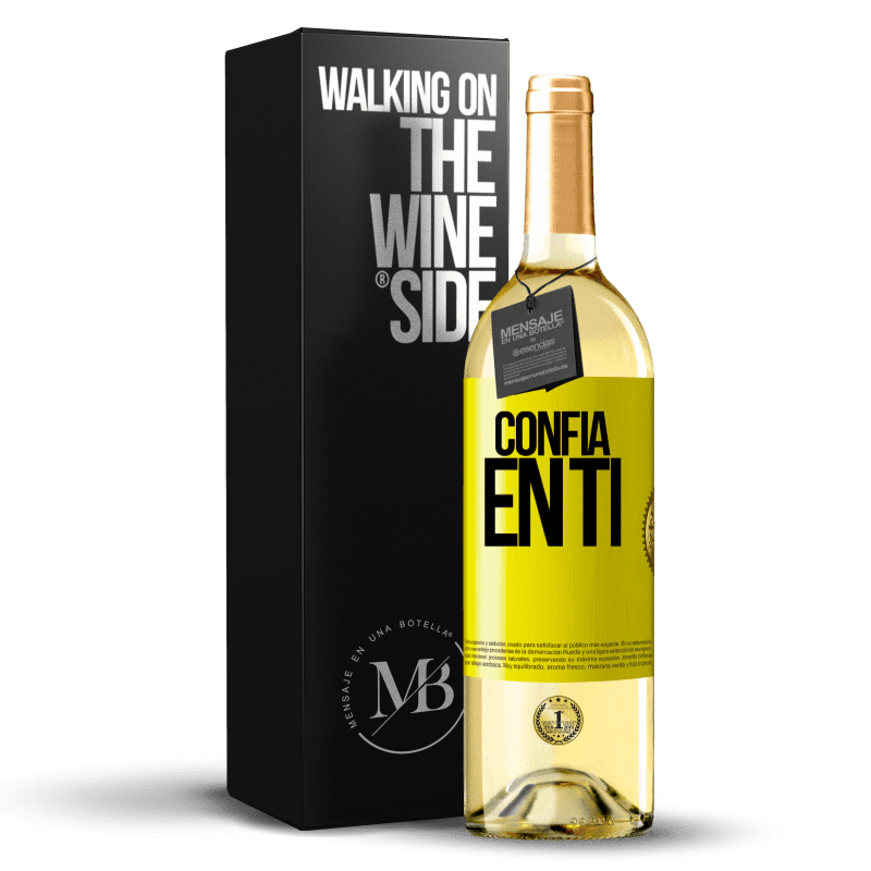 29,95 € Envío gratis | Vino Blanco Edición WHITE Confía en ti Etiqueta Amarilla. Etiqueta personalizable Vino joven Cosecha 2024 Verdejo