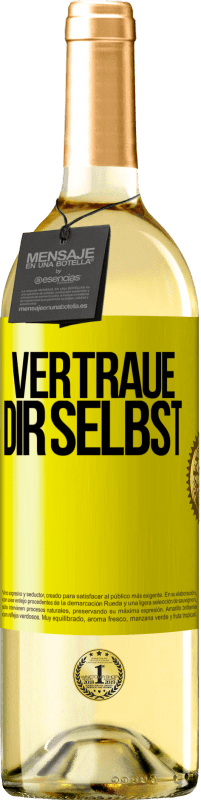 29,95 € | Weißwein WHITE Ausgabe Vertraue dir selbst Gelbes Etikett. Anpassbares Etikett Junger Wein Ernte 2024 Verdejo