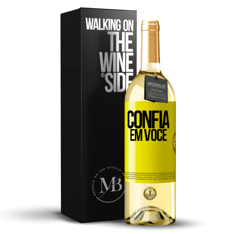 29,95 € Envio grátis | Vinho branco Edição WHITE Confia em você Etiqueta Amarela. Etiqueta personalizável Vinho jovem Colheita 2025 Verdejo