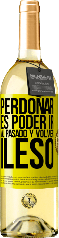 29,95 € Envío gratis | Vino Blanco Edición WHITE Perdonar es poder ir al pasado y volver ileso Etiqueta Amarilla. Etiqueta personalizable Vino joven Cosecha 2025 Verdejo