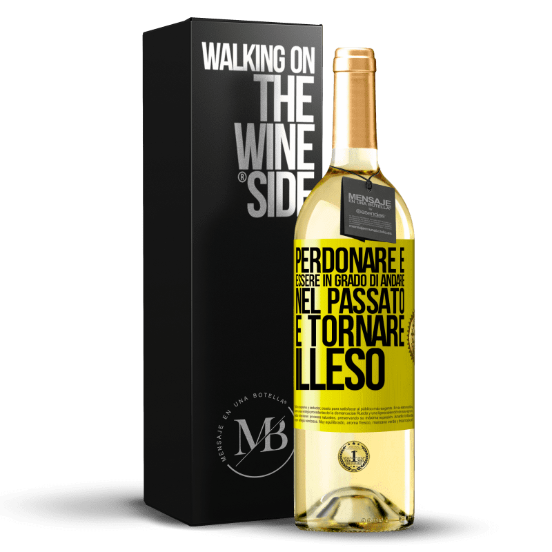 29,95 € Spedizione Gratuita | Vino bianco Edizione WHITE Perdonare è essere in grado di andare nel passato e tornare illeso Etichetta Gialla. Etichetta personalizzabile Vino giovane Raccogliere 2025 Verdejo
