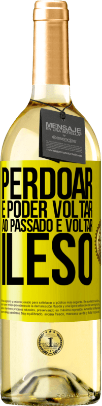 29,95 € Envio grátis | Vinho branco Edição WHITE Perdoar é poder voltar ao passado e voltar ileso Etiqueta Amarela. Etiqueta personalizável Vinho jovem Colheita 2025 Verdejo