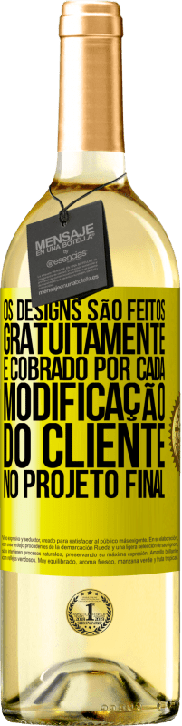 Envio grátis | Vinho branco Edição WHITE Os designs são feitos gratuitamente. É cobrado por cada modificação do cliente no projeto final Etiqueta Amarela. Etiqueta personalizável Vinho jovem Colheita 2023 Verdejo