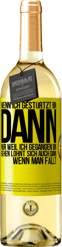 «Wenn ich gestürtzt bin, dann nur, weil ich gegangen bin. Gehen lohnt sich auch dann, wenn man fällt» WHITE Ausgabe