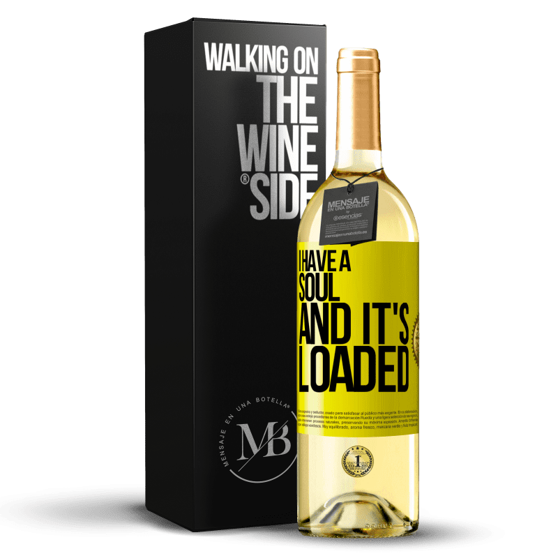 29,95 € Free Shipping | White Wine WHITE Edition I have a soul and it's loaded Yellow Label. Customizable label Young wine Harvest 2023 Verdejo