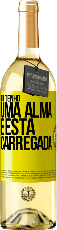 29,95 € | Vinho branco Edição WHITE Eu tenho uma alma e esta carregada Etiqueta Amarela. Etiqueta personalizável Vinho jovem Colheita 2024 Verdejo