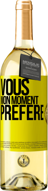 29,95 € | Vin blanc Édition WHITE Vous. Mon moment préféré Étiquette Jaune. Étiquette personnalisable Vin jeune Récolte 2024 Verdejo