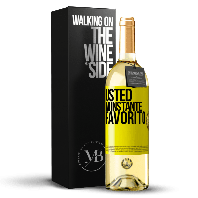 29,95 € Envío gratis | Vino Blanco Edición WHITE Usted. Mi instante favorito Etiqueta Amarilla. Etiqueta personalizable Vino joven Cosecha 2023 Verdejo