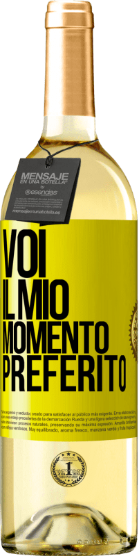 Spedizione Gratuita | Vino bianco Edizione WHITE Voi. Il mio momento preferito Etichetta Gialla. Etichetta personalizzabile Vino giovane Raccogliere 2023 Verdejo