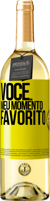 Envio grátis | Vinho branco Edição WHITE Você. Meu momento favorito Etiqueta Amarela. Etiqueta personalizável Vinho jovem Colheita 2023 Verdejo