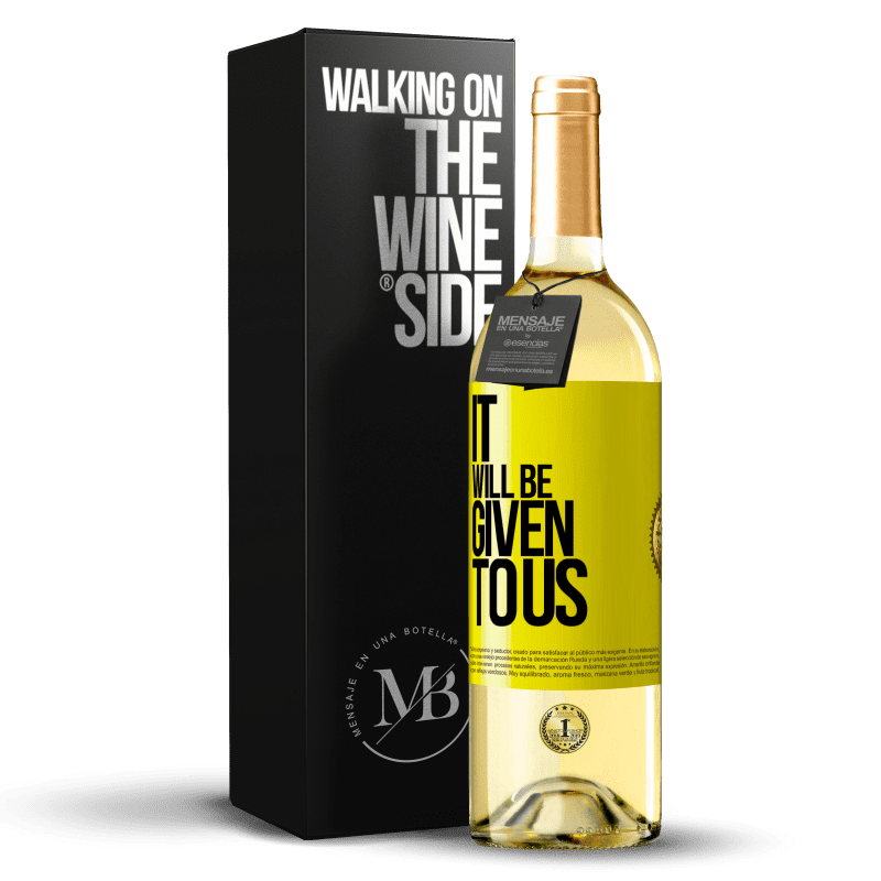 29,95 € Free Shipping | White Wine WHITE Edition It will be given to us Yellow Label. Customizable label Young wine Harvest 2023 Verdejo