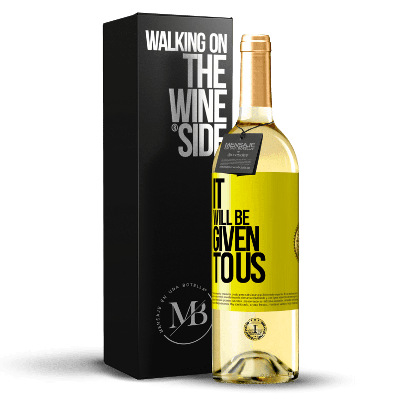 29,95 € Free Shipping | White Wine WHITE Edition It will be given to us Yellow Label. Customizable label Young wine Harvest 2024 Verdejo