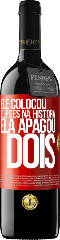 39,95 € | Vinho tinto Edição RED MBE Reserva ele colocou elipses na história, ela apagou dois Etiqueta Vermelha. Etiqueta personalizável Reserva 12 Meses Colheita 2015 Tempranillo